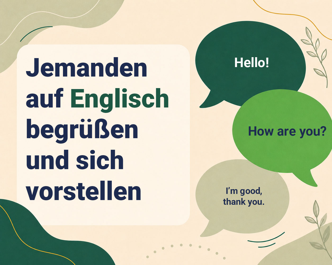 Jemanden auf Englisch begrüßen und sich vorstellen mit Audio von Muttersprachlern