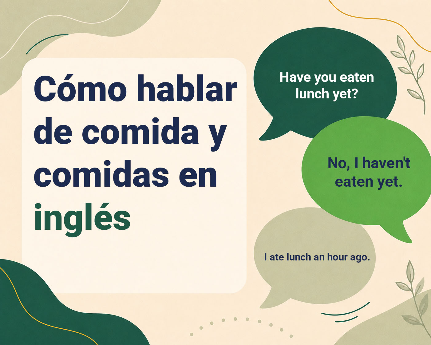 Cómo hablar de comida y comidas en inglés