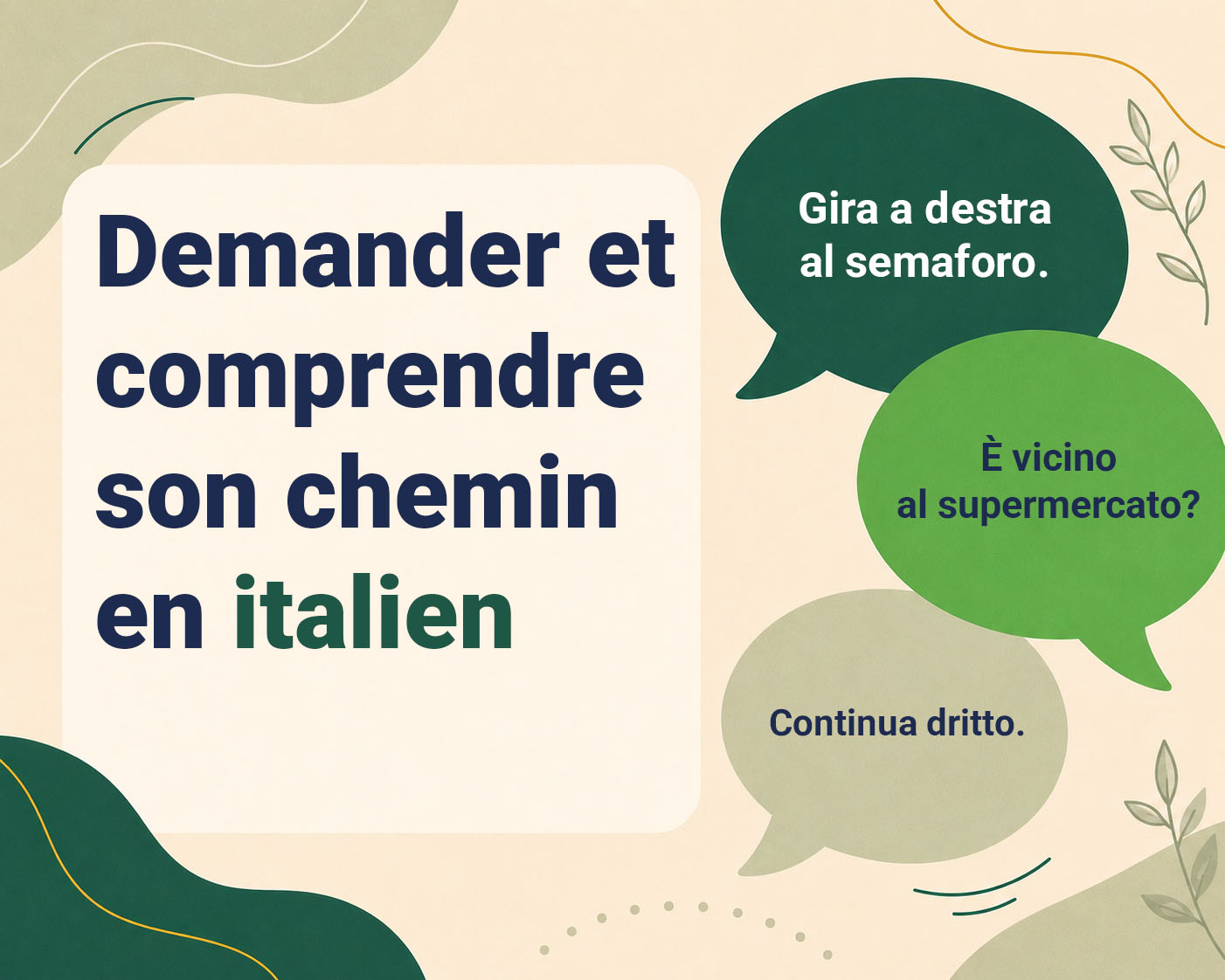 Demander et comprendre son chemin en italien