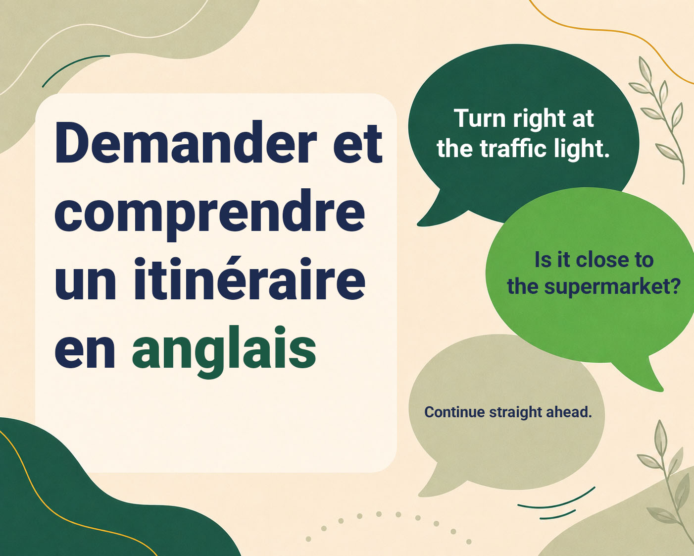 Demander et comprendre un itinéraire en anglais