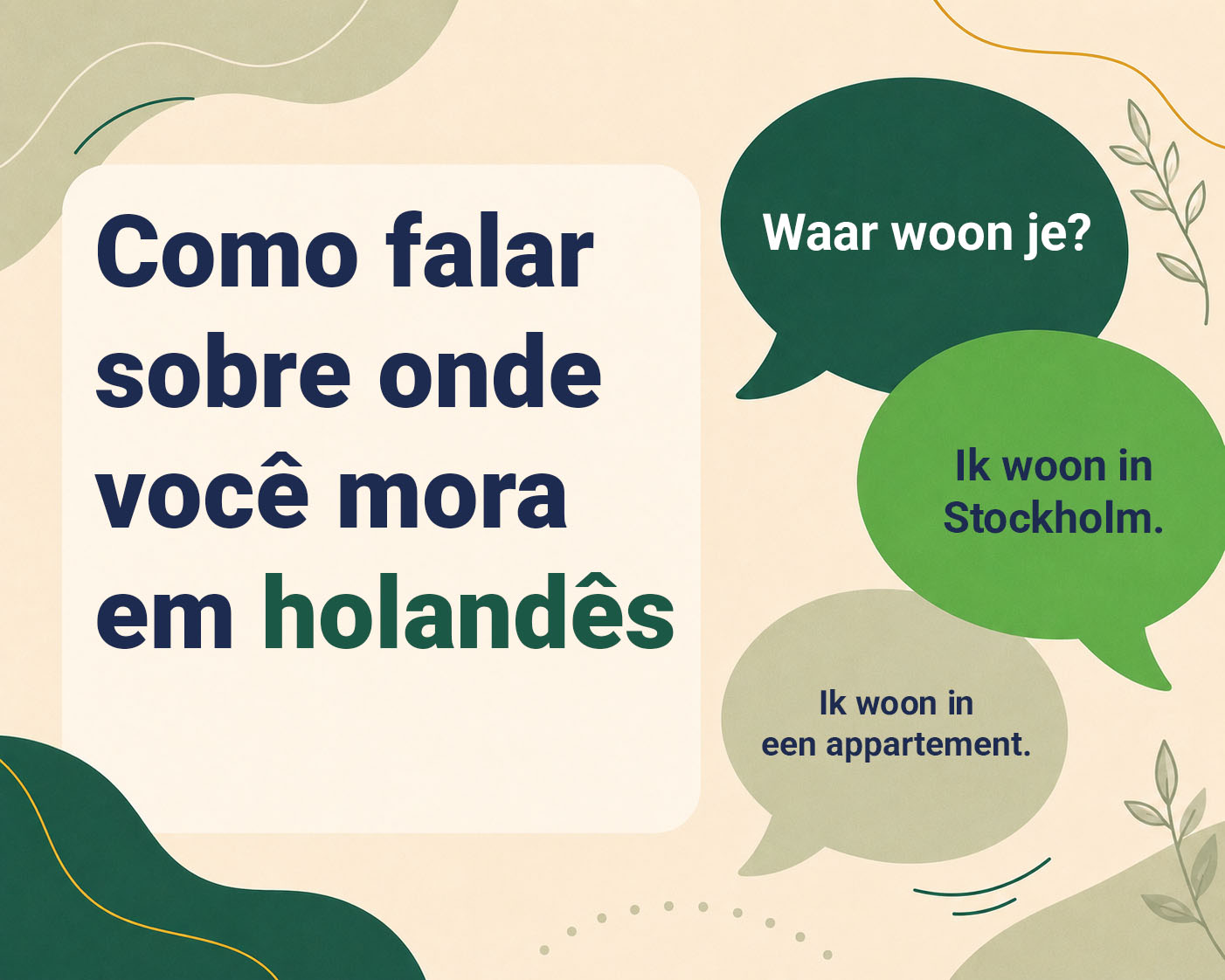 Como falar sobre onde você mora em holandês com áudio de falantes nativos