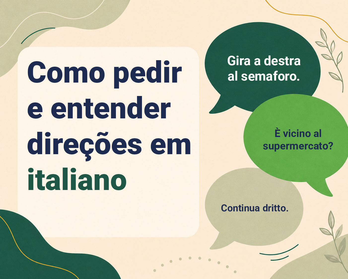 Como pedir e entender direções em italiano
