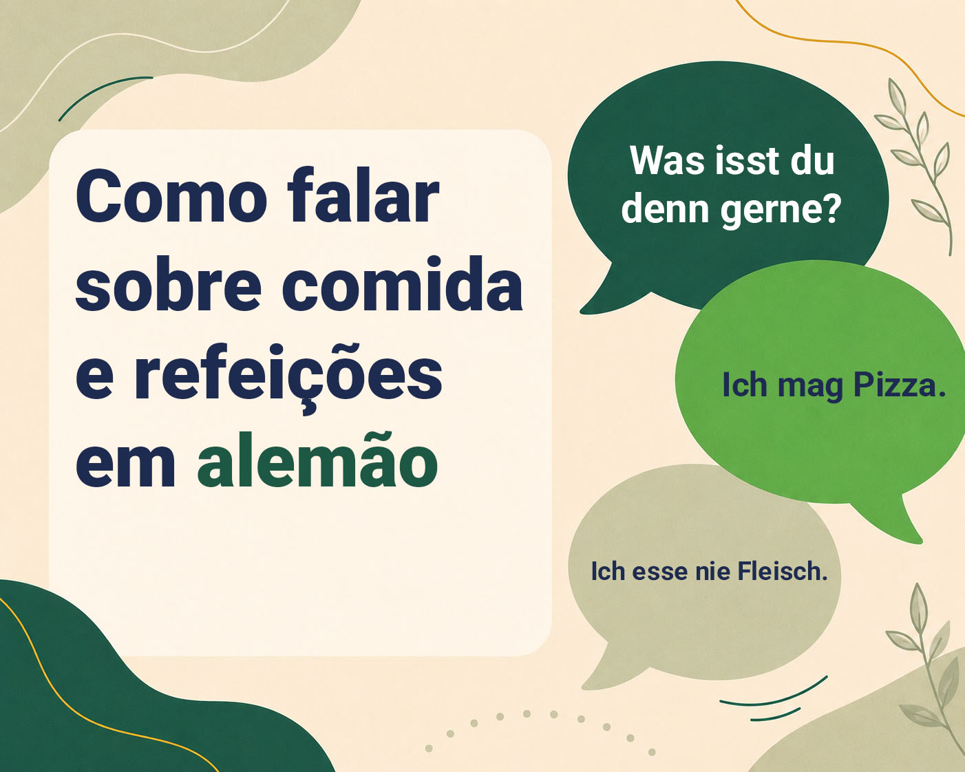 Como falar sobre comida e refeições em alemão com áudio de falantes nativos
