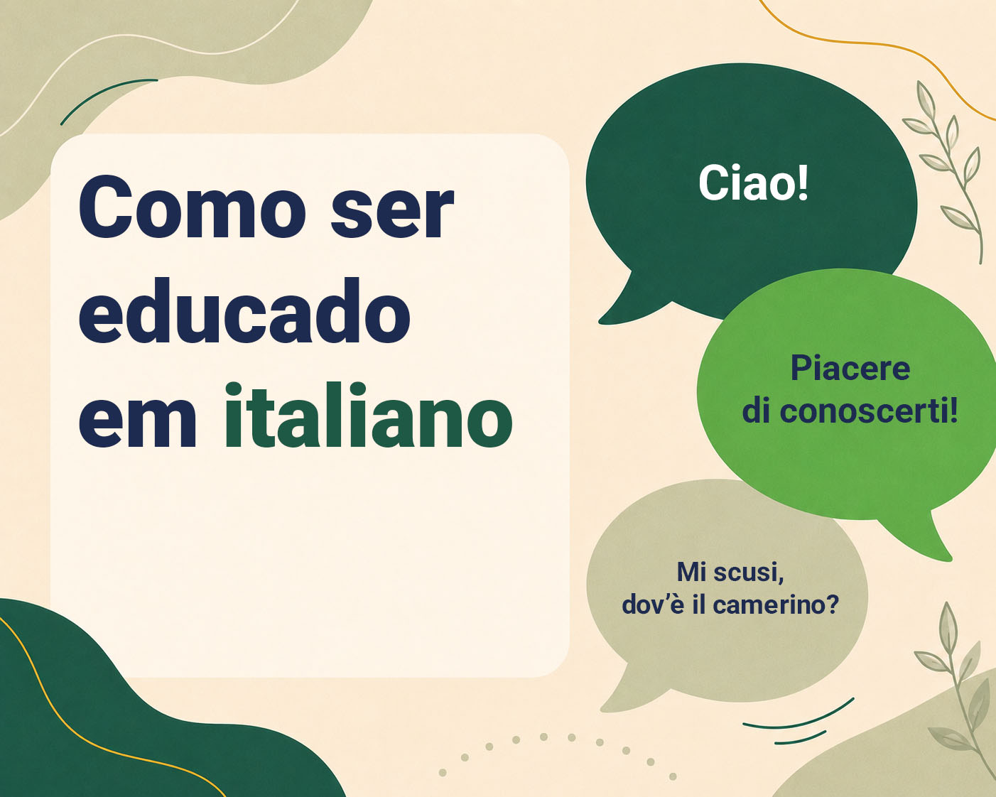 Como ser educado em italiano com áudio de falantes nativos